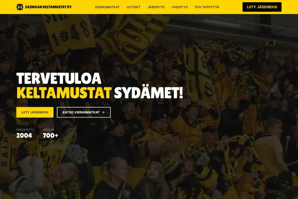 Saimaan Keltamustat – verkkosivuston kuvakaappaus